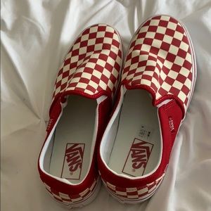 Red And white checkered vans